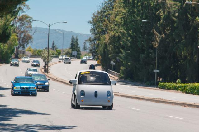 A prototype vehicle cruises through Mountain View (top speed: 25 mph)